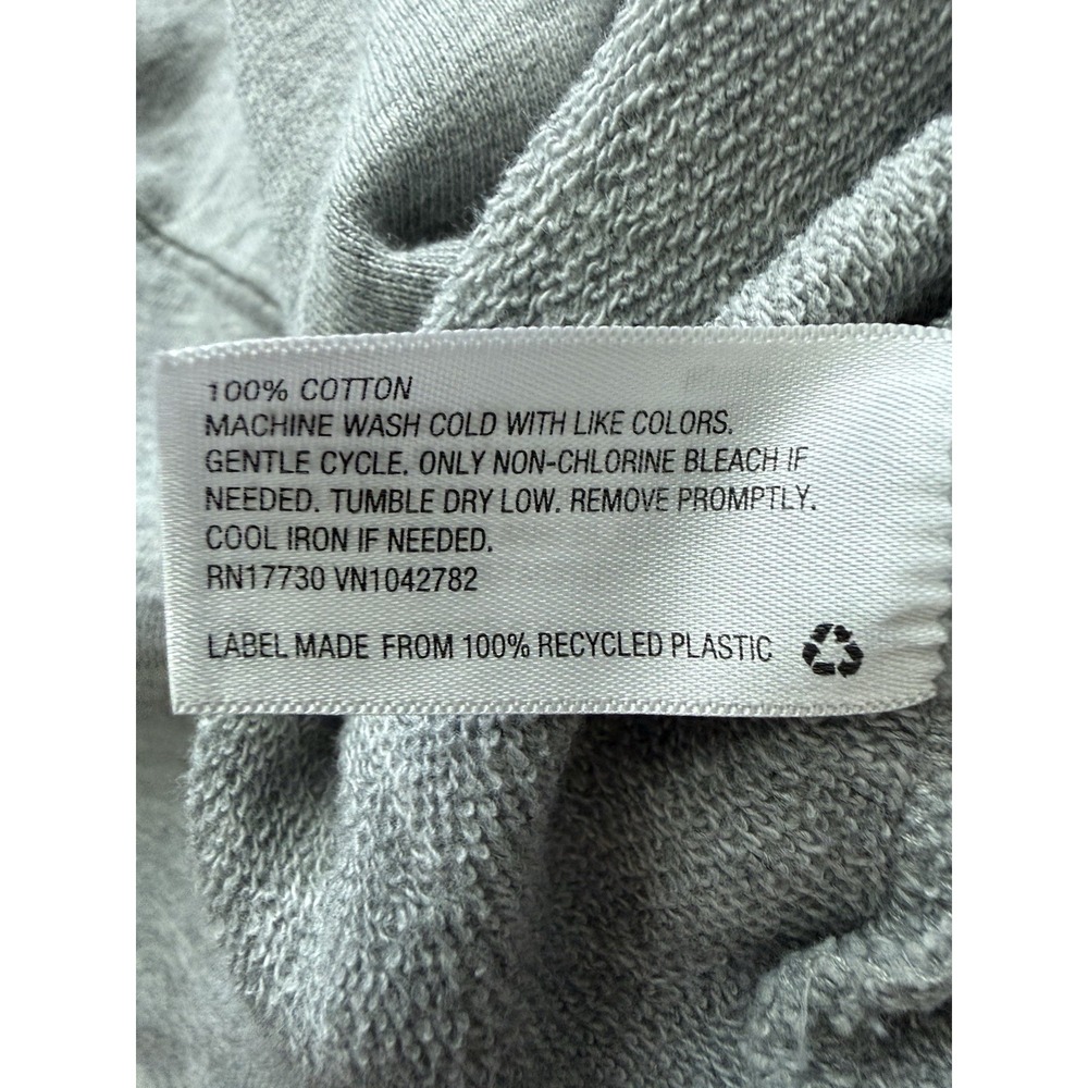 Heather Gray Cropped Henley Tee Size Small Oversized Loungwear College - Picture 4 of 5